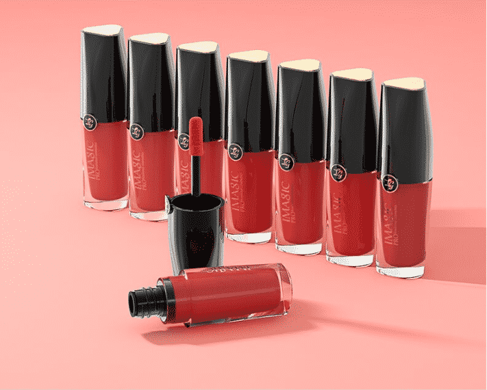 Imagic Rice Color liquid matte lipstick set showing multiple black tubes with various shades. - thumbnail