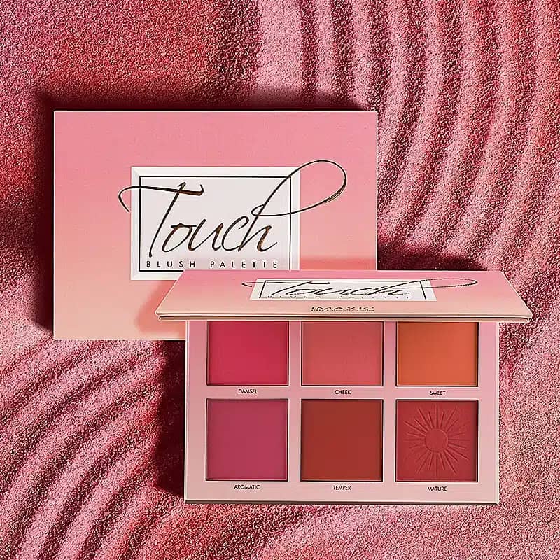 Imagic Touch Blush Palette with 6 vibrant colors, new in its white retail packaging. - thumbnail