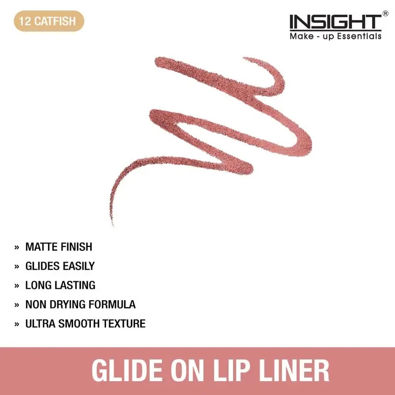 Smooth swatch of Insight Cosmetics Catfish 12 lip liner on light skin, deep color. - thumbnail
