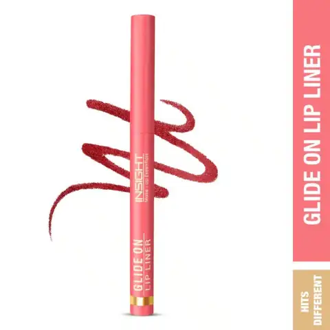 Insight Cosmetics Glide On Lip Liner 'Hits Different 08' with sharpened tip, ready for application.