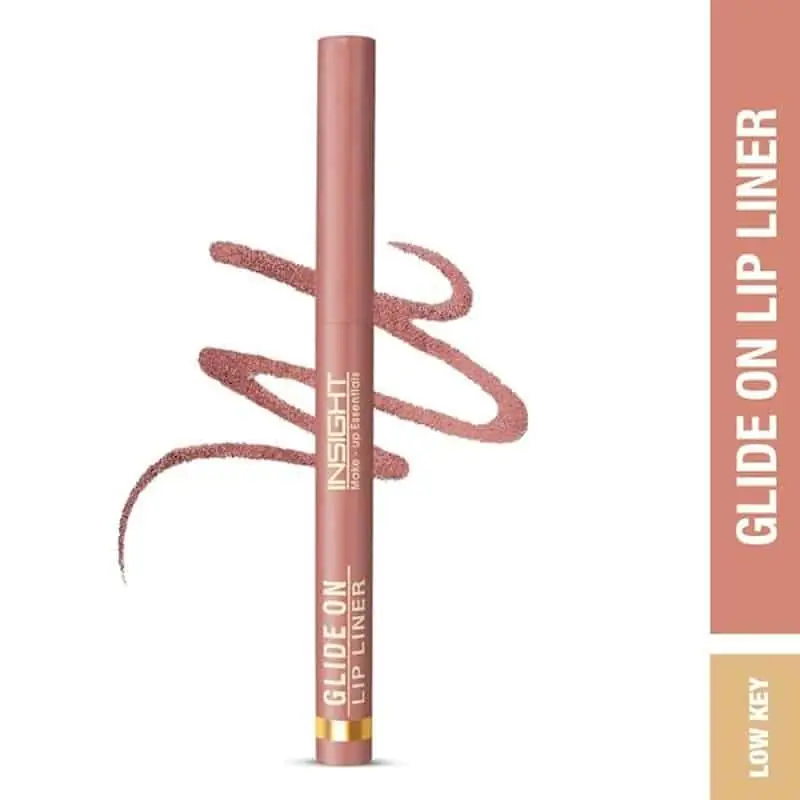 Insight Cosmetics Glide On Lip Liner, Low Key 10 dark nude shade, extended creamy tip. - thumbnail