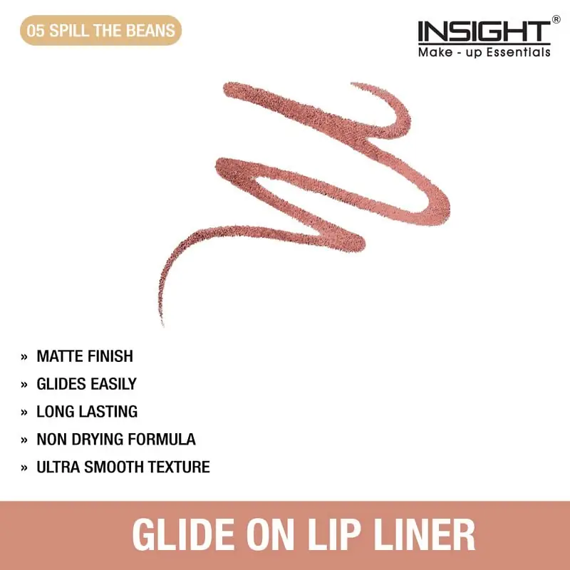 Close-up of Insight Cosmetics "Spill The Beans 05" lip liner's precise nude tip. - thumbnail