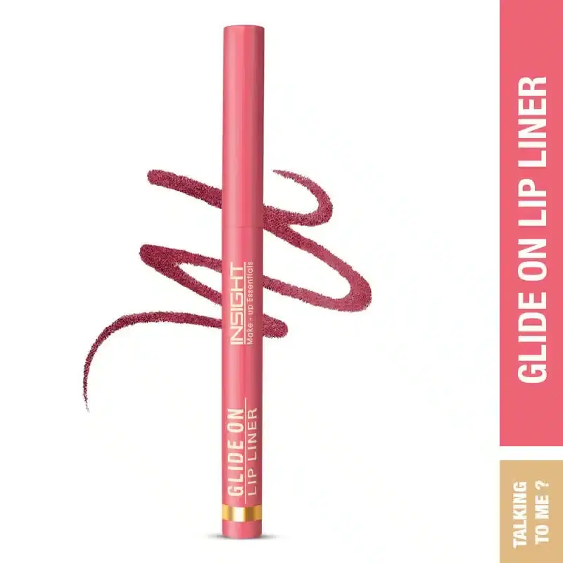 Insight Cosmetics Glide On Lip Liner 'Talking To Me 02', dark berry shade pencil, closed upright. - thumbnail