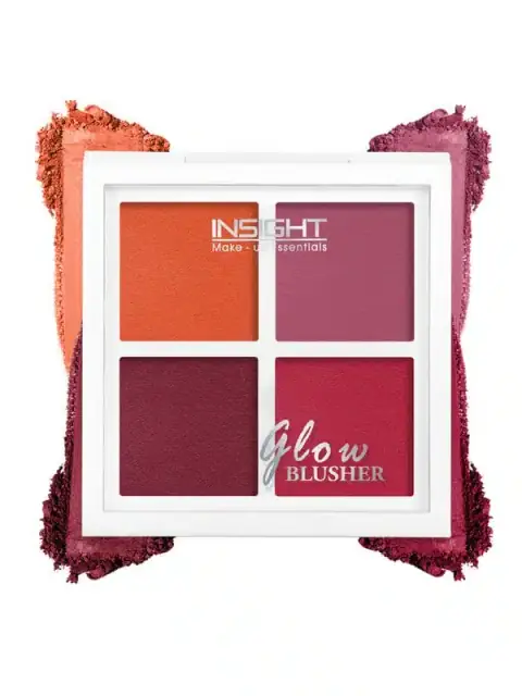 Insight Cosmetics Glow Blusher 4 Color (B03) in a sleek black closed compact, front view.