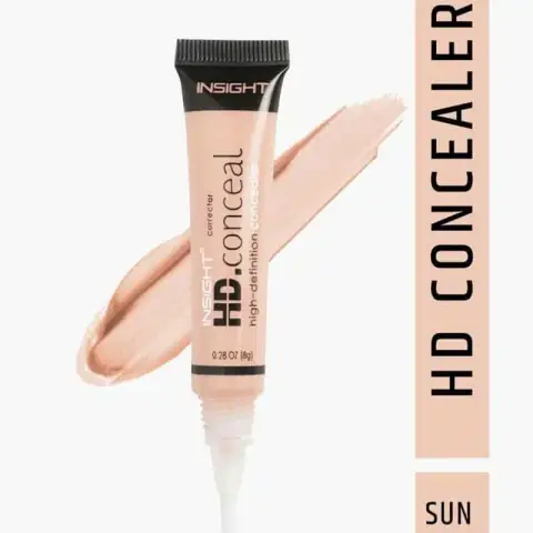 Insight Cosmetics HD Concealer 01 Sun Beige tube with doe-foot applicator on white background.