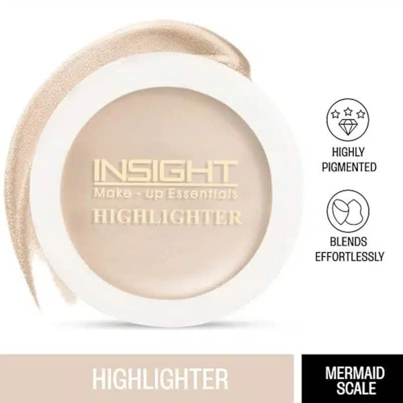 Insight Cosmetics Mermaid Scale highlighter compact open, revealing iridescent shimmery pink, purple, green pan. - thumbnail