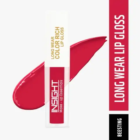 Insight Cosmetics Long Wear Lip Gloss Bee Sting 03 tube, closed, showcasing peachy-nude color.