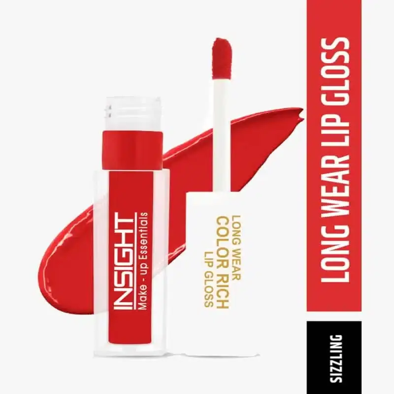 Insight Cosmetics Sizzling 02 lip gloss open, applicator wand coated with rich color. - thumbnail