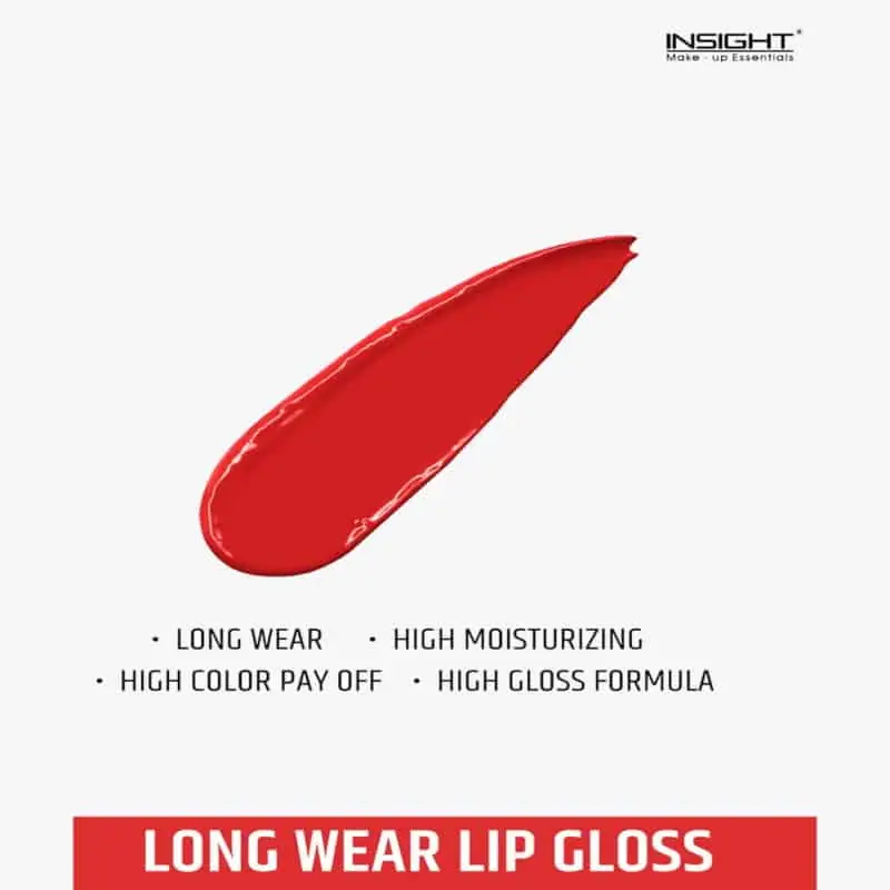 Insight Cosmetics Sizzling 02 lip gloss close-up with a vibrant, glossy color swatch. - thumbnail