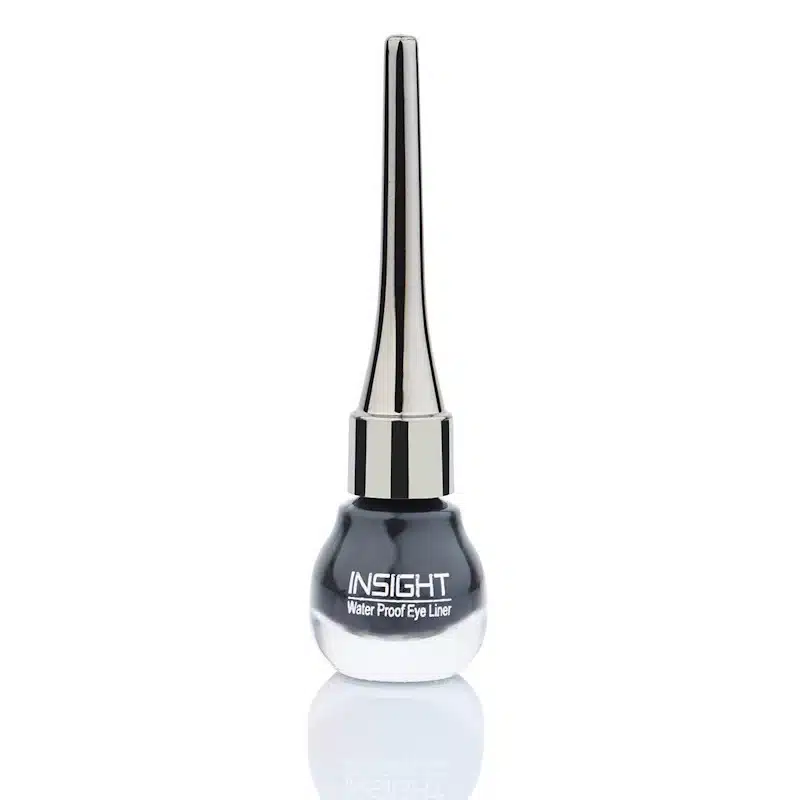 Insight Cosmetics Matte Waterproof Eyeliner 5ml, a sleek black pen with silver branding, capped. - thumbnail