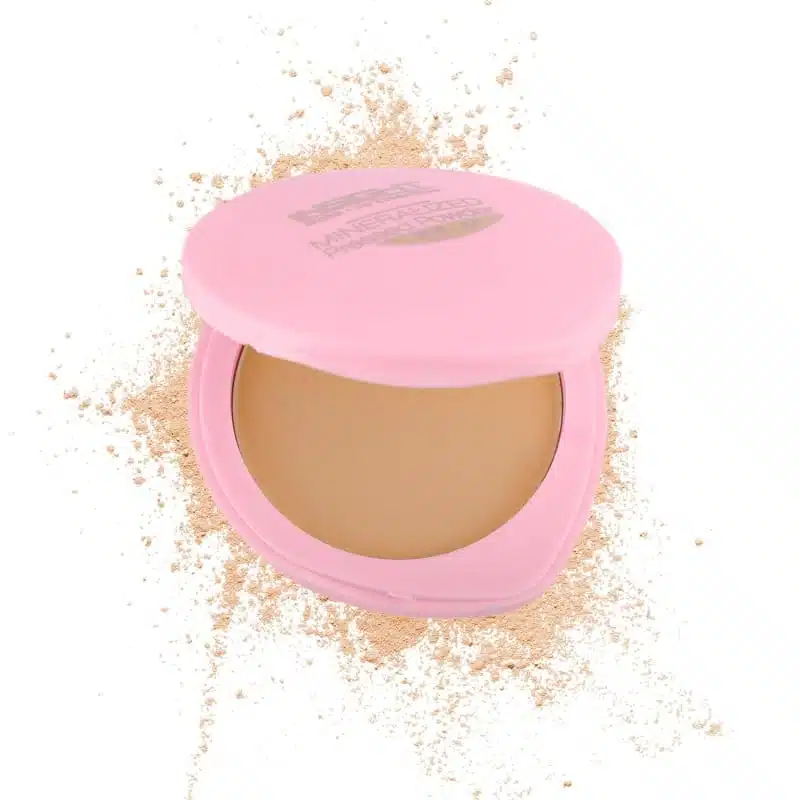 Insight Cosmetics MNY30 mineralized pressed powder compact with a clear lid, showcasing light beige shade. - thumbnail