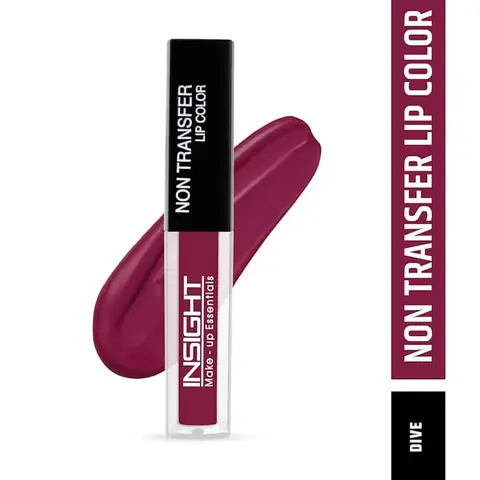 Insight Cosmetics Non-Transfer Matte Lipstick 19 Dive standing upright, showing its black tube and clear cap.