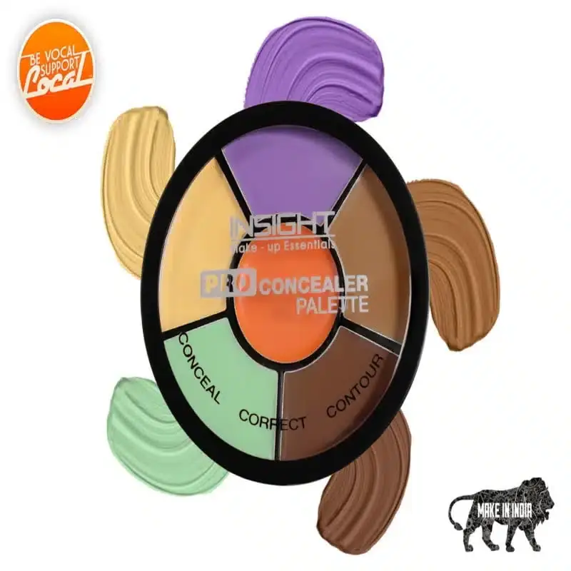 Opened Insight Cosmetics Pro Concealer Palette revealing 5 vibrant corrector cream shades and mirror. - thumbnail