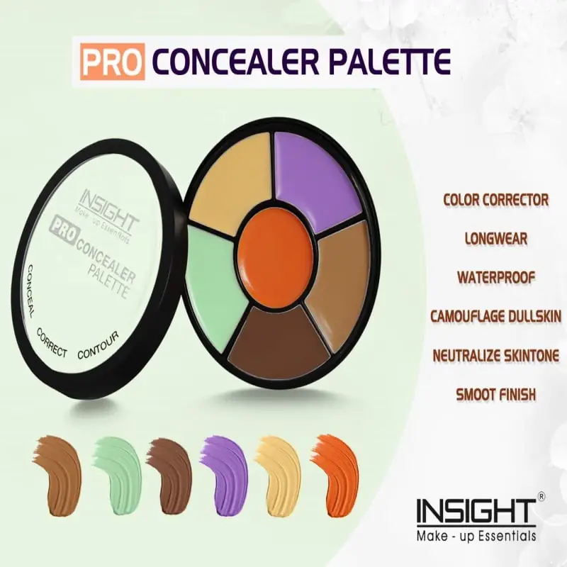Hand holding open Insight Cosmetics Pro Concealer Palette, showcasing the versatile corrector shades. - thumbnail