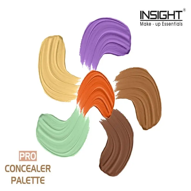 Insight Cosmetics Pro Concealer Palette fully open, displaying all corrector shades and compact mirror. - thumbnail