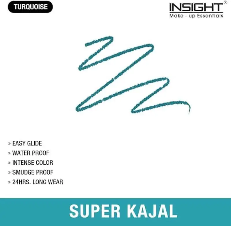 Two Insight Cosmetics Super Kajal pencils, one revealing bright turquoise kajal tip. - thumbnail