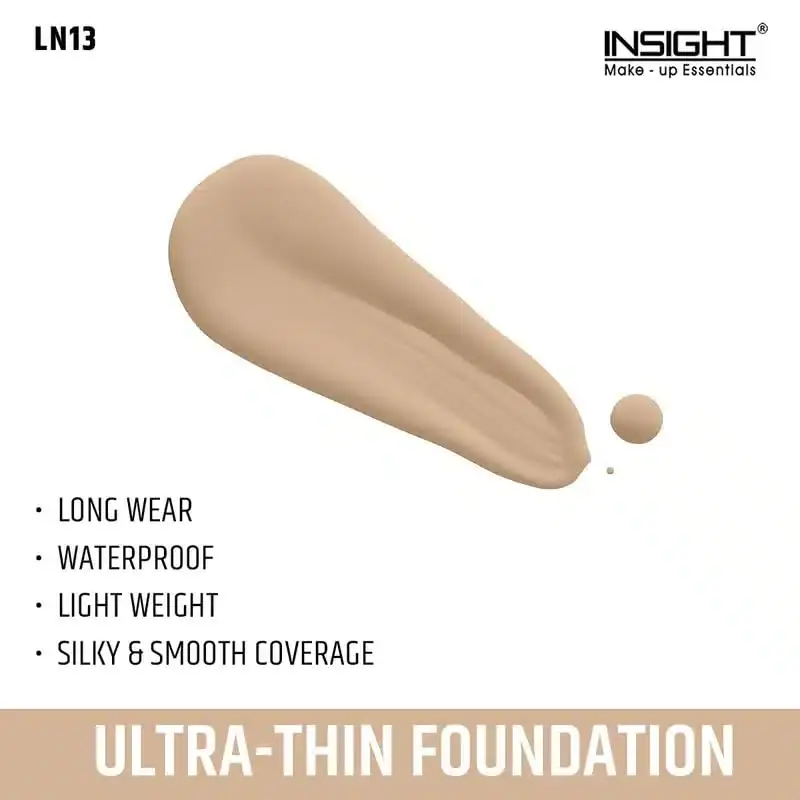 Insight Cosmetics Ultra Thin Foundation LN13 tube lying flat, revealing packaging details and sleek design. - thumbnail
