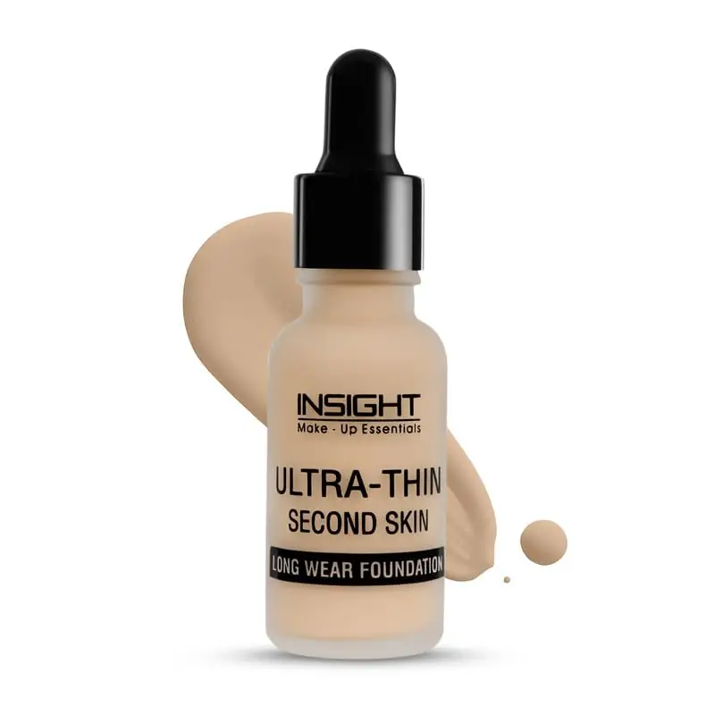 Insight Cosmetics Ultra Thin Foundation LN13 nozzle releasing a liquid swatch, showing shade. - thumbnail