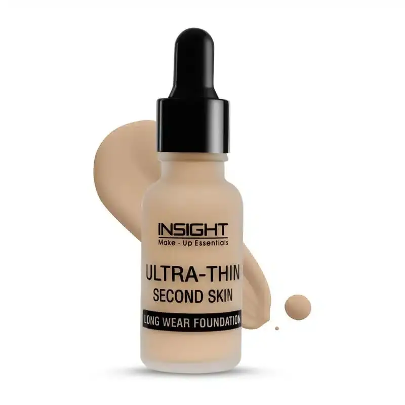 Close-up of Insight Ultra Thin Foundation LN15 bottle's black pump dispenser and cap. - thumbnail
