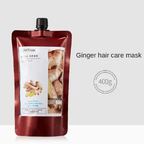 Front view of JOMTAM Ginger Hair Care Mask 400gm in cream tub with gold lid.