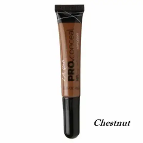 LA Girl Pro Concealer in Chestnut shade, 8gm tube, clearly displaying its applicator brush.