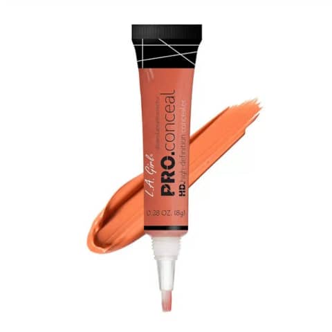 LA Girl Pro Concealer orange tube with black cap and brush applicator.