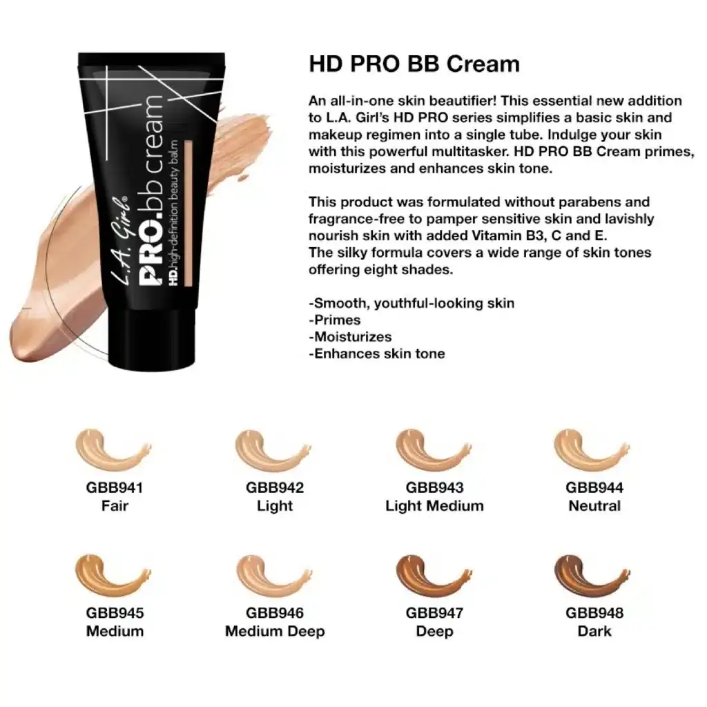 Hand applying a small swatch of LA Girl HD Pro BB Cream Light on skin. - thumbnail