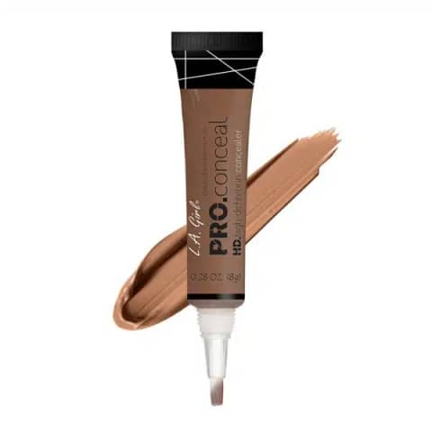 LA Girl Pro Concealer, Toast shade, clear tube with black cap and brush applicator.