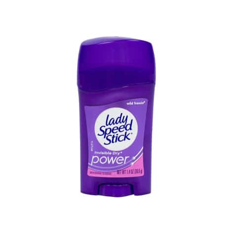 Front view of Colgate Palmolive's Lady Speed Stick Invisible Dry Wild Freesia deodorant stick in purple packaging. - thumbnail