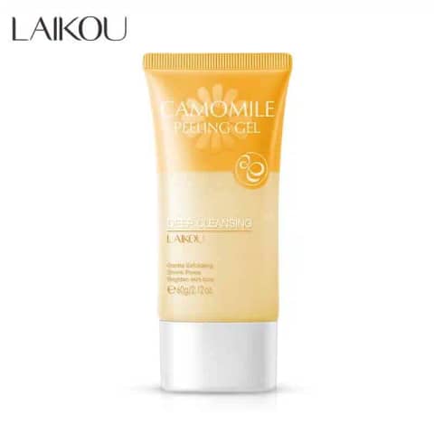 Laikou Camomile Peeling Gel 60ml tube with yellow cap standing upright on a white background.