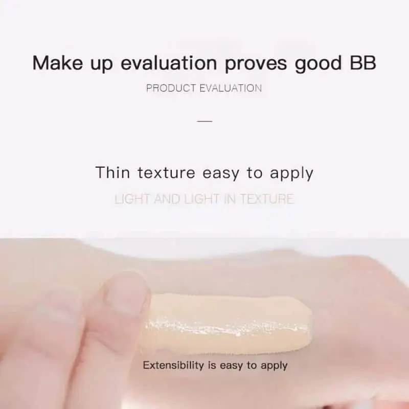 LAIKOU Isolation BB Cream squeezed onto a fingertip and swatched on skin, showing light texture. - thumbnail