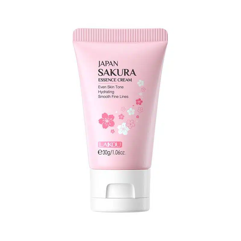 Laikou Japan Sakura Essence Cream 30g in its elegant clear glass jar with pink lid. - thumbnail