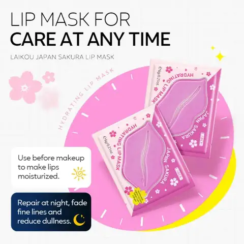 LAIKOU Japan Sakura Hydrating Lip Mask Pad 6gm - Professional Lip Treatment
