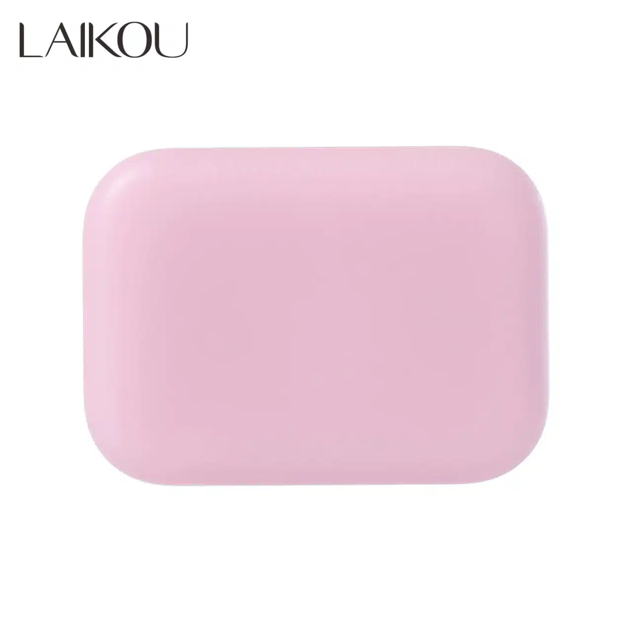 Laikou Japan Sakura handmade soap bar, pink, with embossed sakura flower on white background. - thumbnail