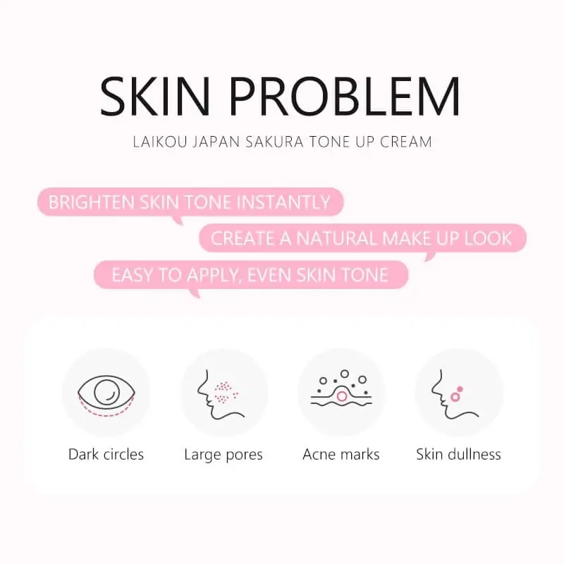 Smooth white Laikou Japan Sakura Tone Up Cream swatch on skin, showing light tone-up effect. - thumbnail