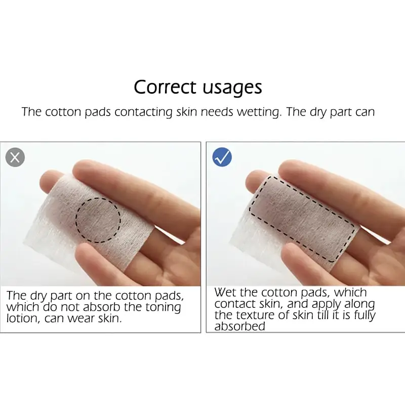 Detailed close-up of a single, thin rectangular Laikou makeup remover cotton pad. - thumbnail