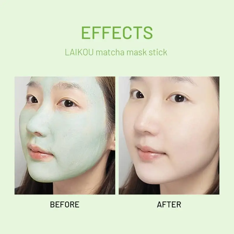 Close-up of the Laikou Matcha Stick Mask, highlighting its smooth, deep green solid texture. - thumbnail