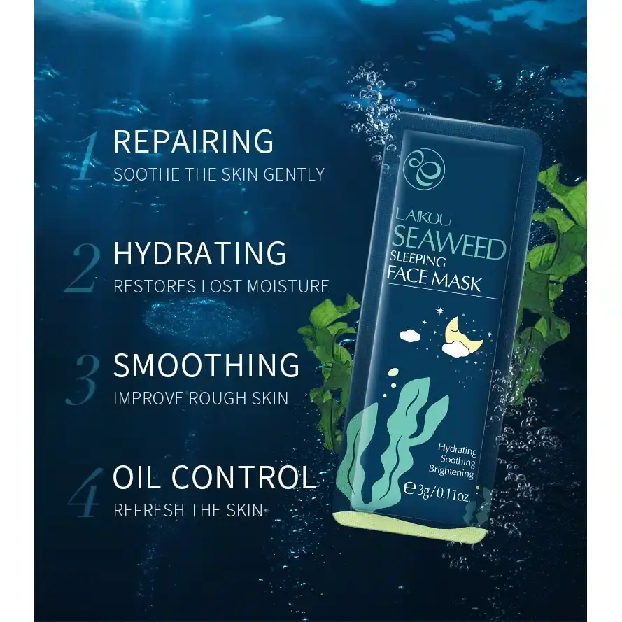 Laikou Sakura and Matcha sleeping mask gel squeezed onto a white surface, showing texture. - thumbnail