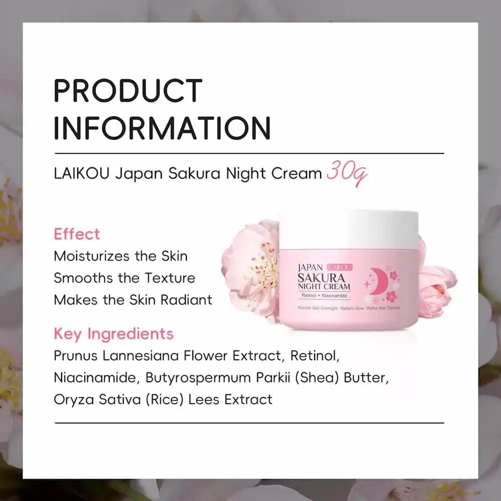 Close-up view of Laikou Sakura Night Cream's smooth, pinkish-white texture scooped onto a spatula. - thumbnail