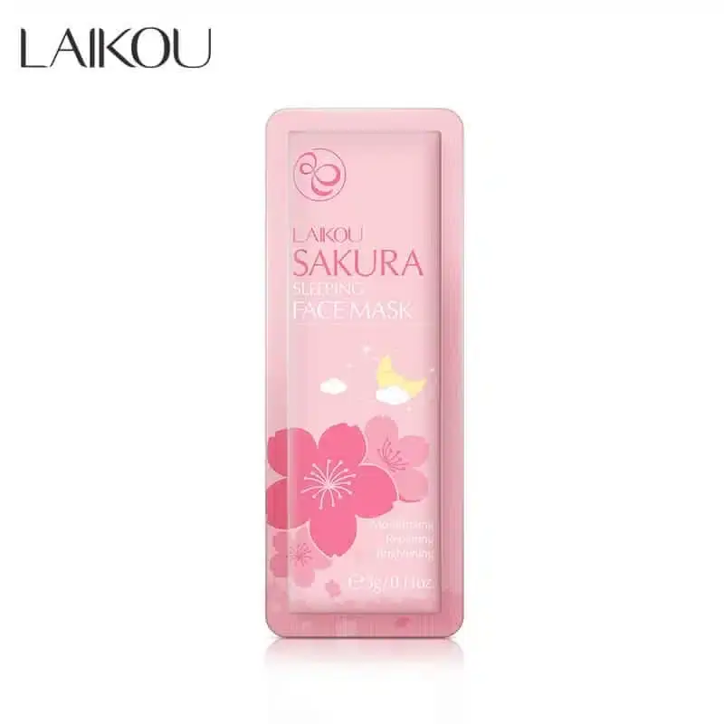 Laikou Sakura cleanser and eye cream products shown with their original pink packaging boxes. - thumbnail