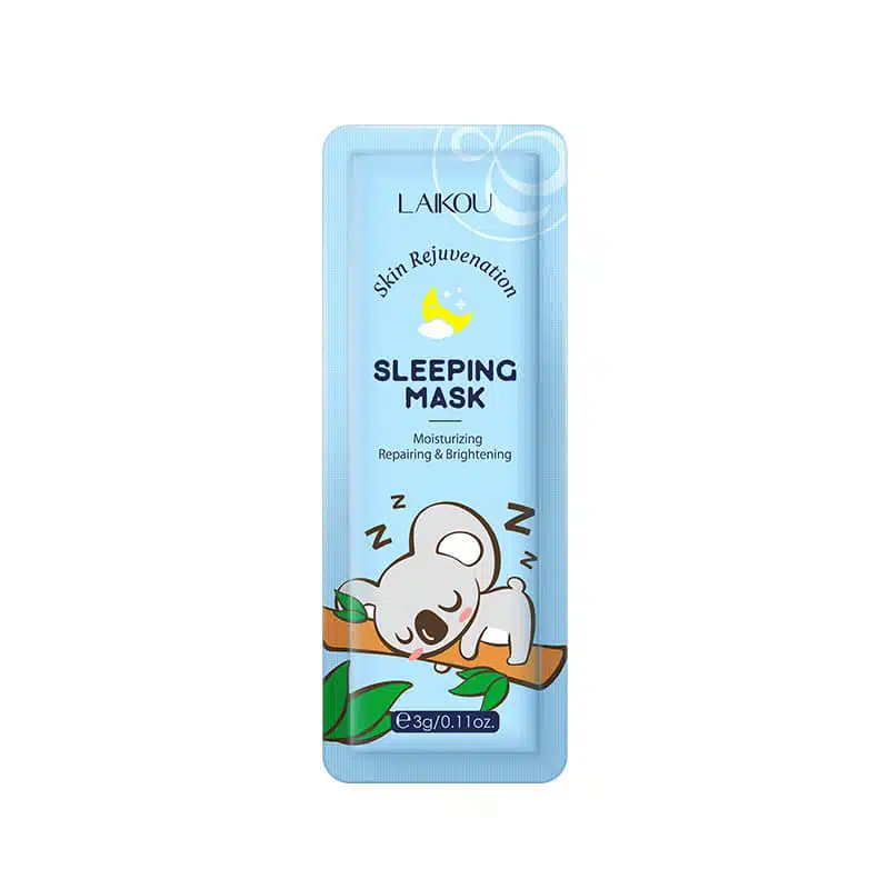 Front view of Laikou Skin Rejuvenation Sleeping Mask 3gm sachet, white and green design. - thumbnail
