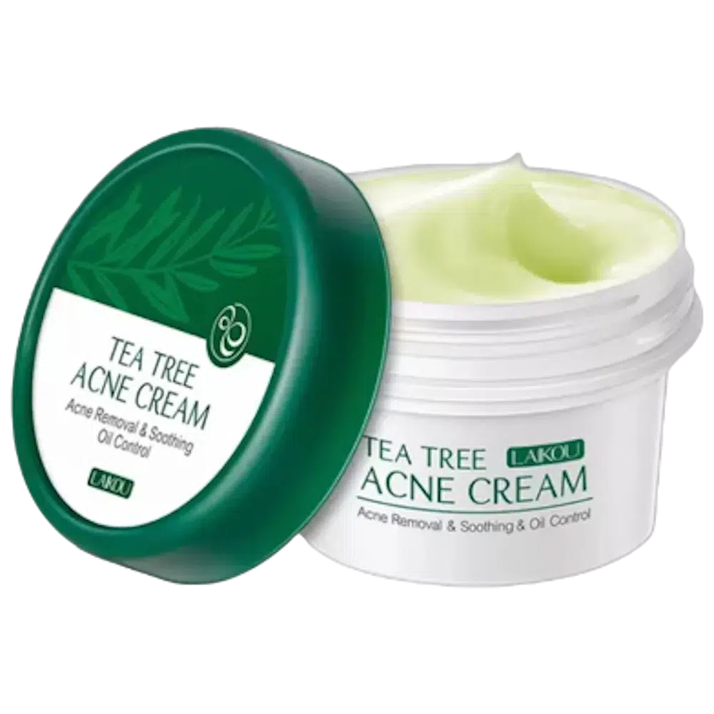 Laikou Tea Tree Anti-acne Treatment Cream in its green 20g jar and matching box. - thumbnail