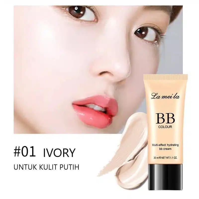 Lameila BB Cream Ivory 01 30ML tube standing upright, showing front label and swatch. - thumbnail