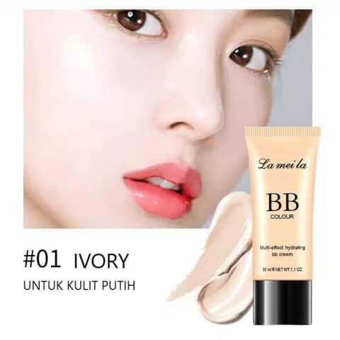Lameila BB Cream Ivory 01 30ML tube standing upright, showing front label and swatch.