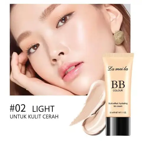 Lameila BB Cream Light 02 30ML tube, white with elegant gold cap, standing upright.