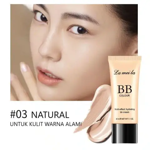 Lameila BB Cream Natural 03 30ML in a white tube with a shiny gold cap, standing upright.