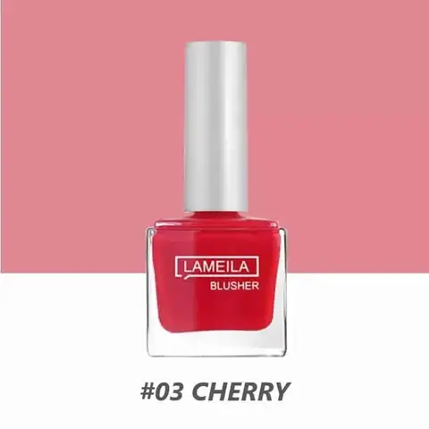 Lameila Liquid Blush Cherry 03 in a clear tube, showcasing its vibrant rosy liquid.