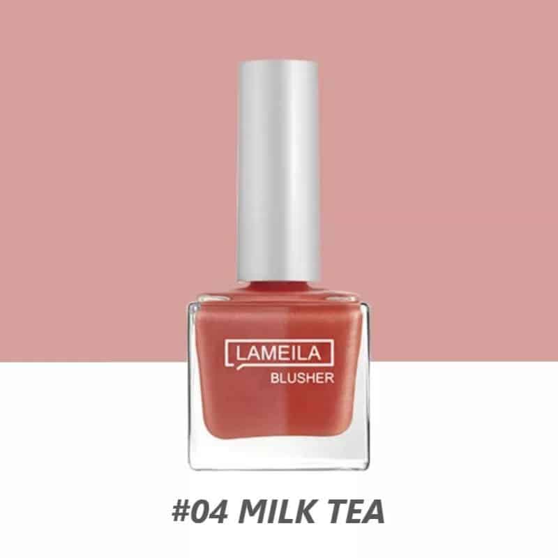 Lameila Liquid Blush Milk Tea 04 in its clear bottle, showcasing the warm peachy-brown tint. - thumbnail