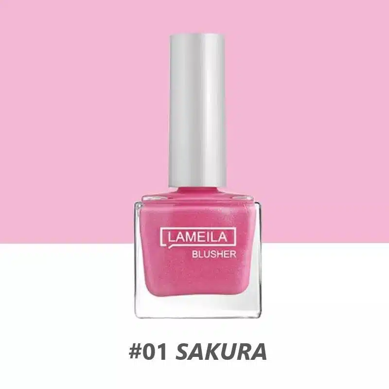 Lameila Liquid Blush Sakura 01 in transparent tube with pink cap on white background. - thumbnail