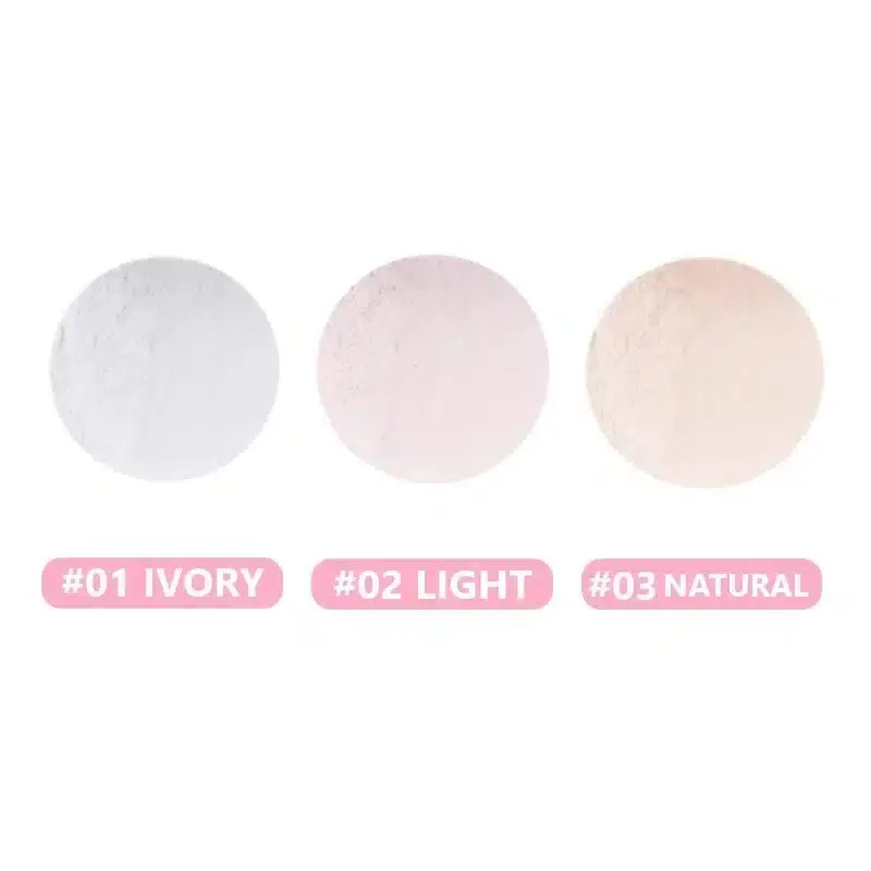 Open Lameila Loose Powder Light 02 compact revealing white powder and soft puff applicator. - thumbnail